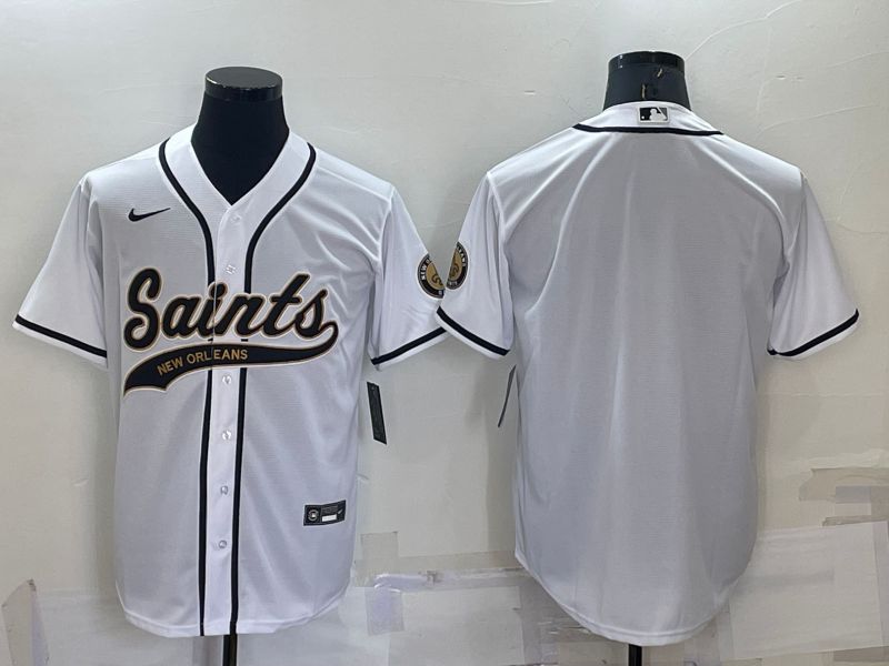 Men New Orleans Saints Blank White 2022 Nike Co branded NFL Jersey